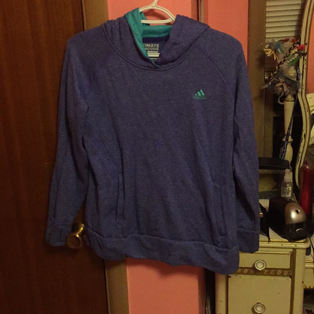 Purple/teal Adidas hoodie